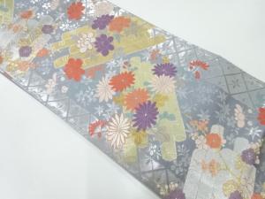 渡文製　花筏模様織出し袋帯